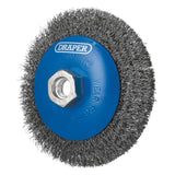 Draper Tools Steel Bevelled Crimped Wire Wheel Brush, 115mm, M14