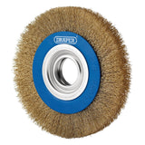 Draper Tools Brass Steel Bench Grinder Wire Wheel Brush, 150 x 31.75mm