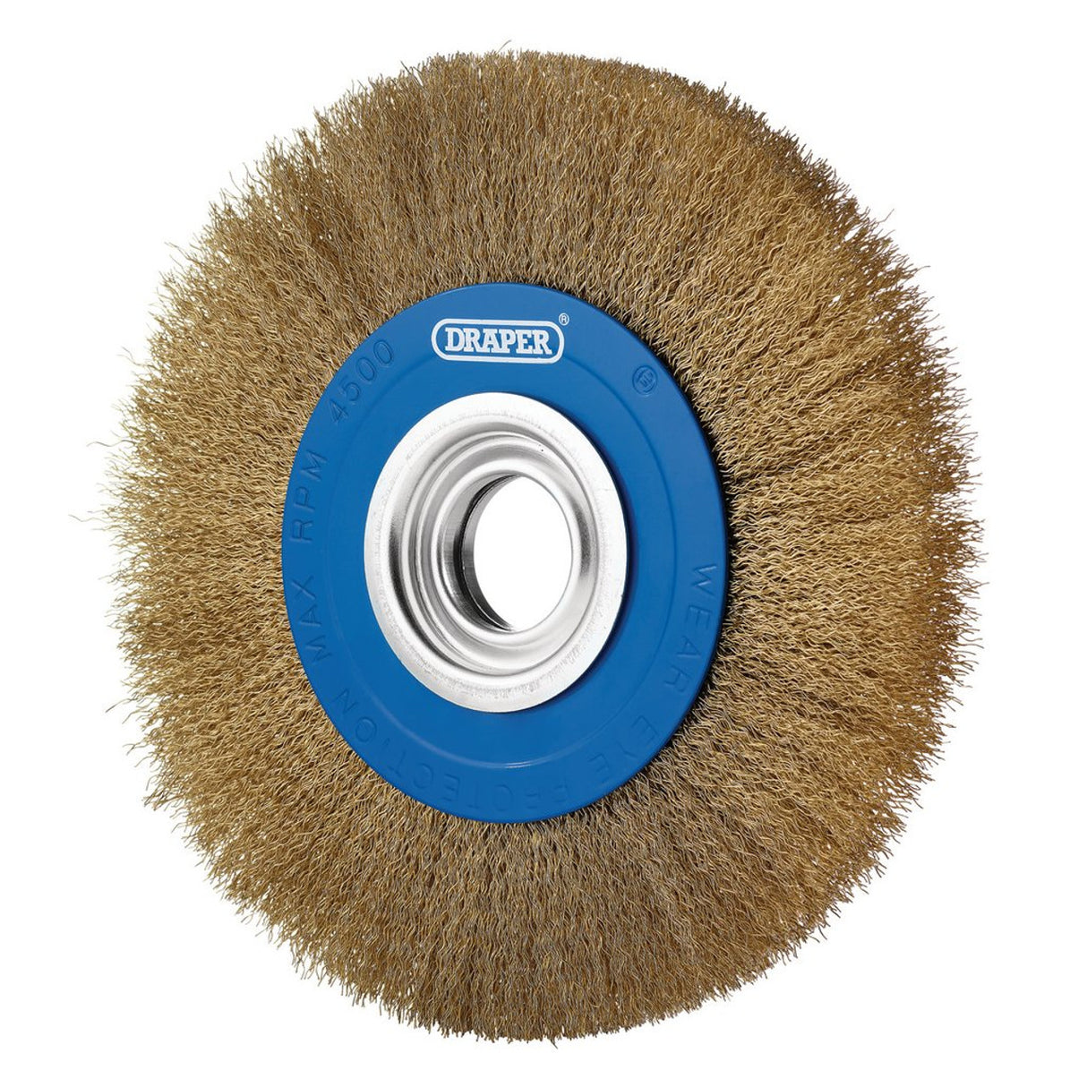 Draper Tools Brass Steel Bench Grinder Wire Wheel Brush, 200 x 31.75mm