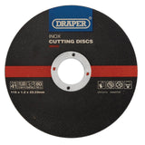 Draper Tools Inox Flat Metal Cutting Discs, 115 x 22.2 x 1.2mm (Pack Of 10)