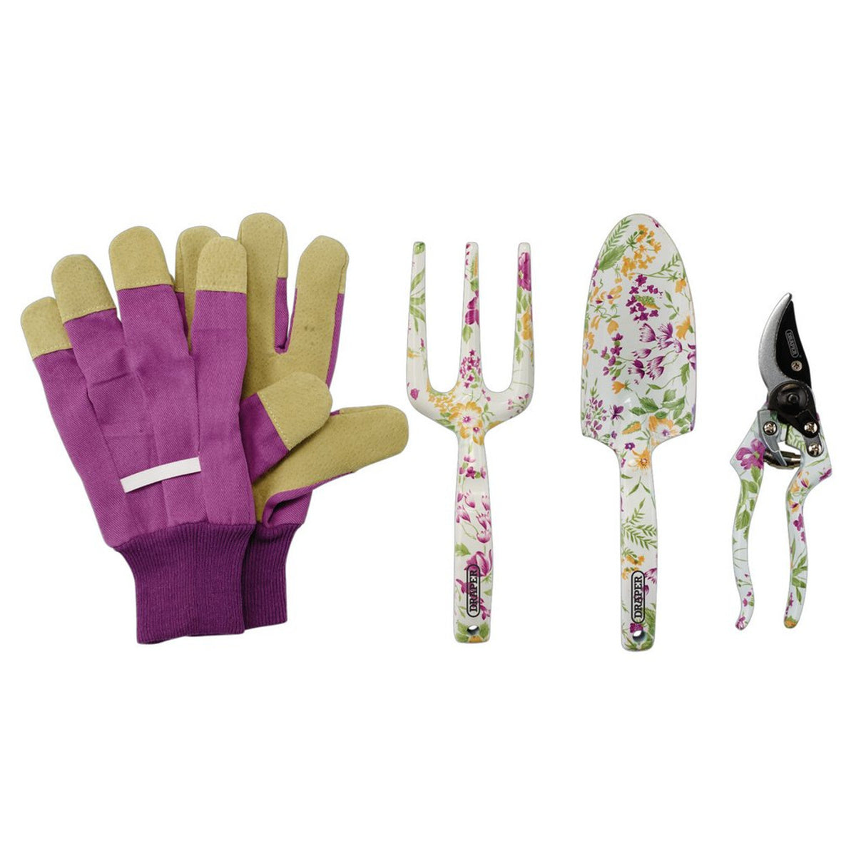 Draper Tools Garden Tool Set With Floral Pattern (4 Piece)