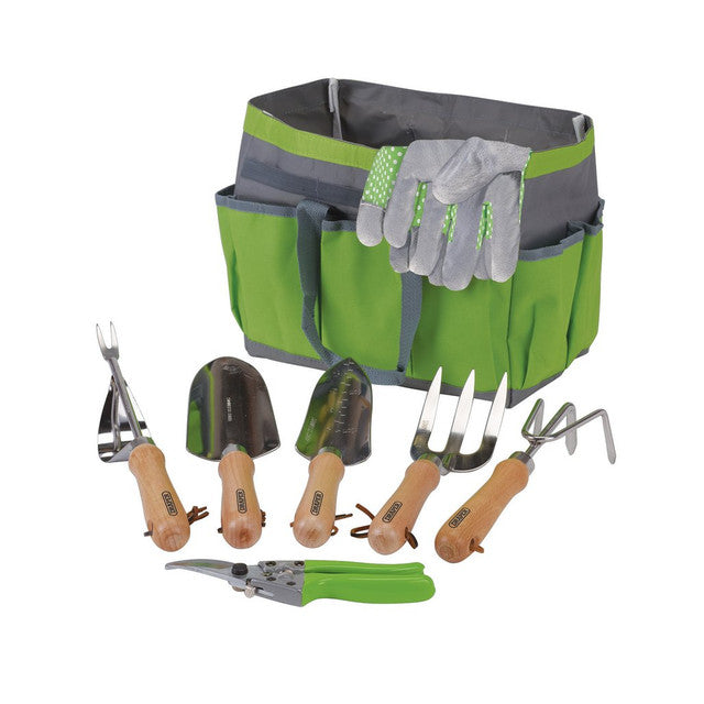 Draper Tools Stainless Steel Garden Tool Set With Storage Bag (8 Piece)