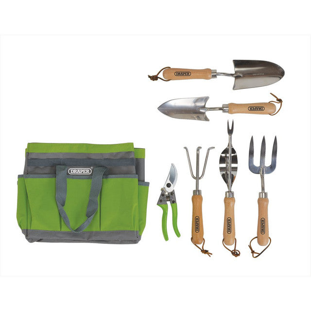 Draper Tools Stainless Steel Garden Tool Set With Storage Bag (8 Piece)