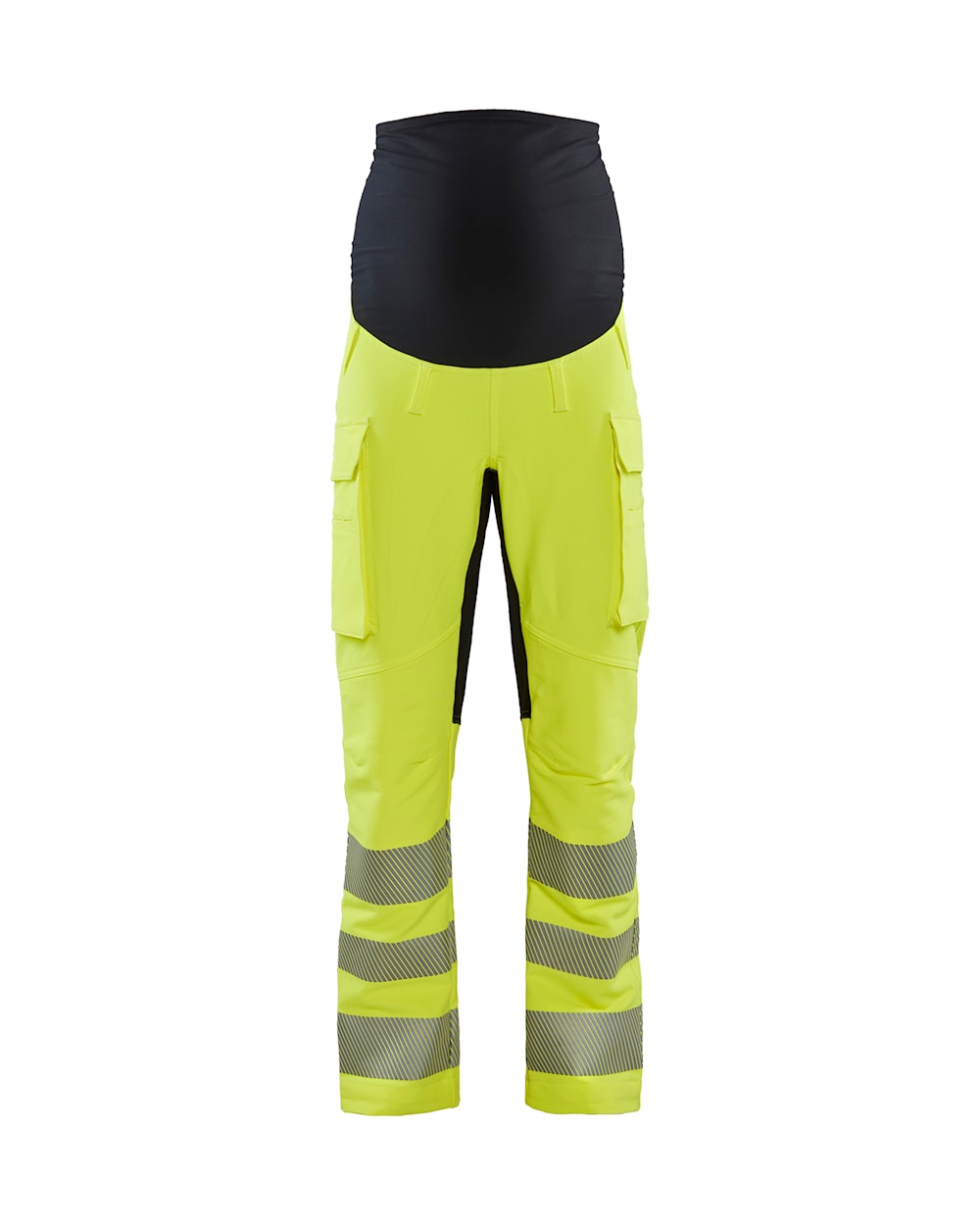 Blaklader Women's Hi-Vis 4-Way Stretch Maternity Trousers 7100 #colour_hi-vis-yellow-black