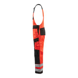 Blaklader Hi-Vis Bib Trousers 2660 - Red Hi-Vis/Black