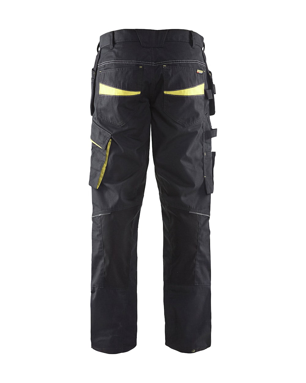Blaklader Service Trousers with Stretch And Nail Pockets 1496 #colour_black-hi-vis-yellow