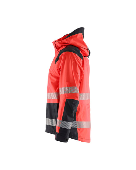 Blaklader Shell Jacket Hi-Vis 4435 #colour_red-hi-vis-black