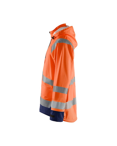 Blaklader Rain Jacket Hi-Vis Level 1 4323 #colour_orange-navy-blue