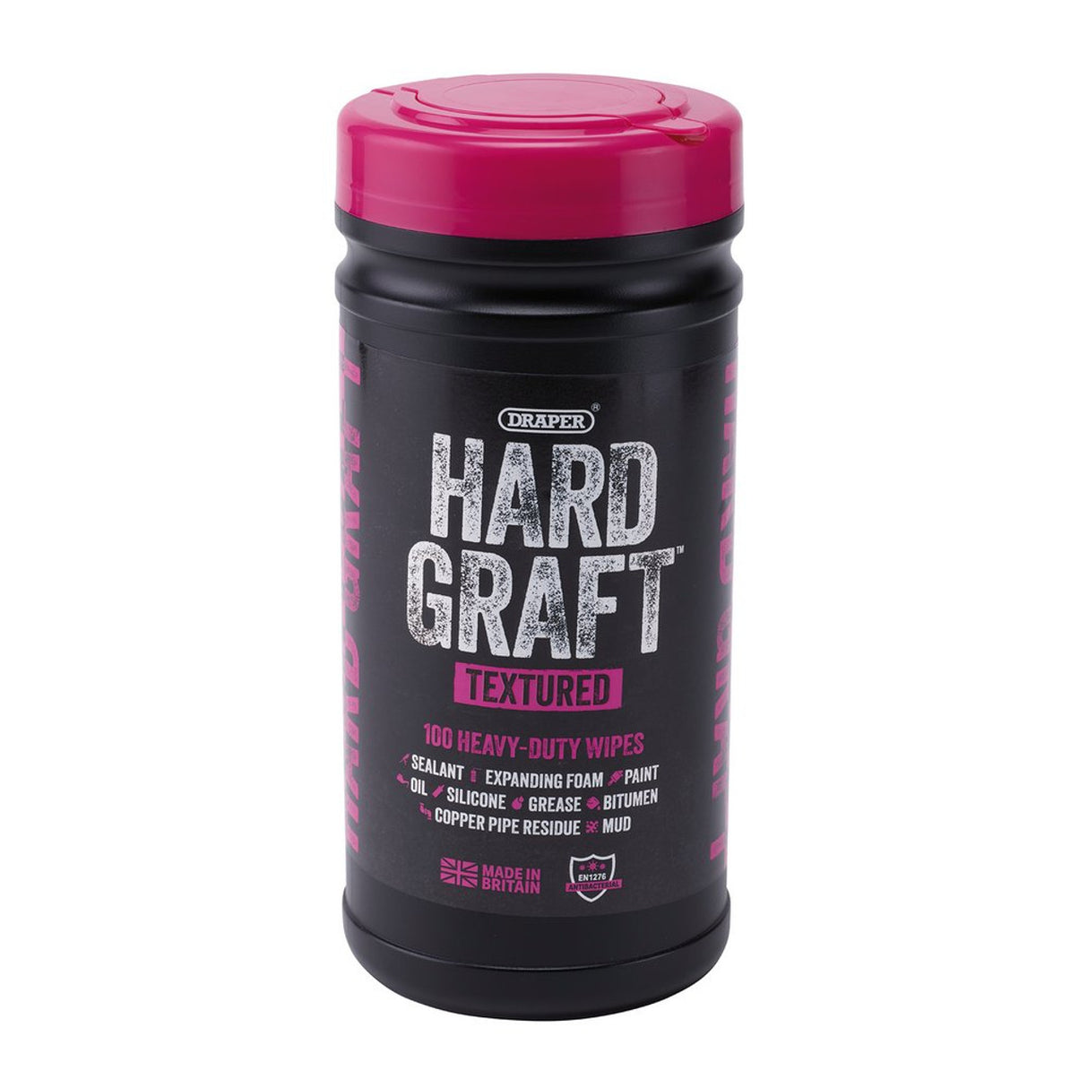 Draper Tools Hard Graft Multipurpose Textured Wipes (Tub Of 100)