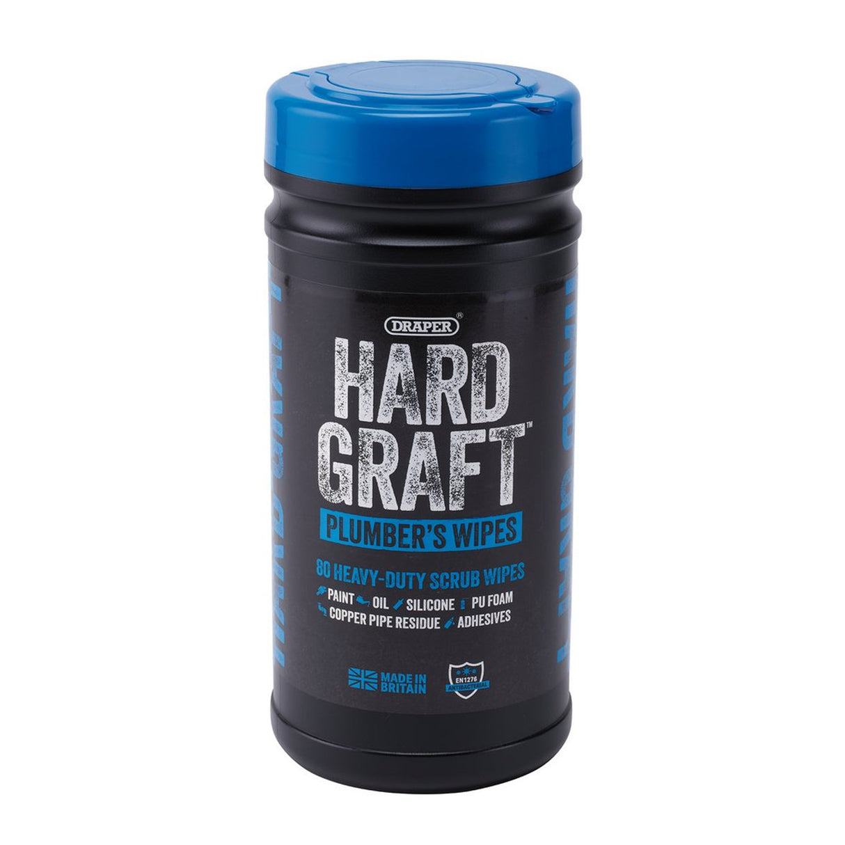 Draper Tools Hard Graft Plumber's Wipes (Tub Of 80)