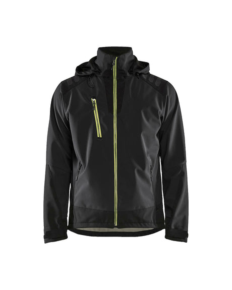 Blaklader Softshell Jacket 4749 #colour_black-hi-vis-yellow