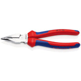 Draper Tools Knipex 08 25 185 Sb Needle-Nose Combination Pliers With Multi-Component Grips Chrome-Plated, 185mm