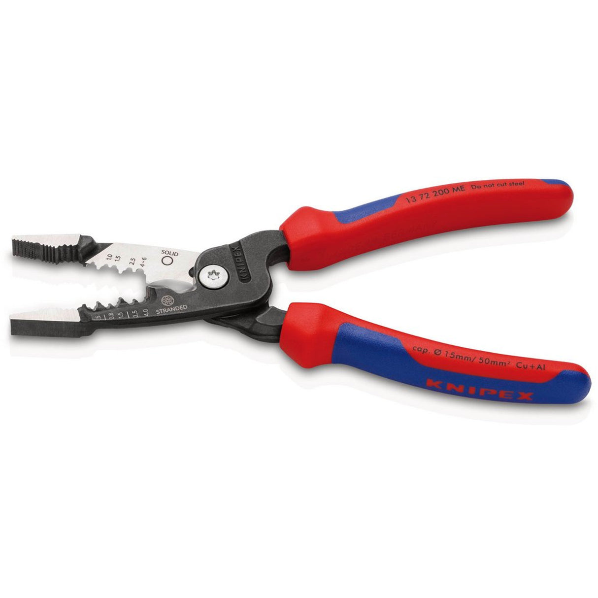 Draper Tools KNIPEX 13 72 200 Me Wire Stripper Metric Version With Multi-Component Grips Black Atramentized 200mm