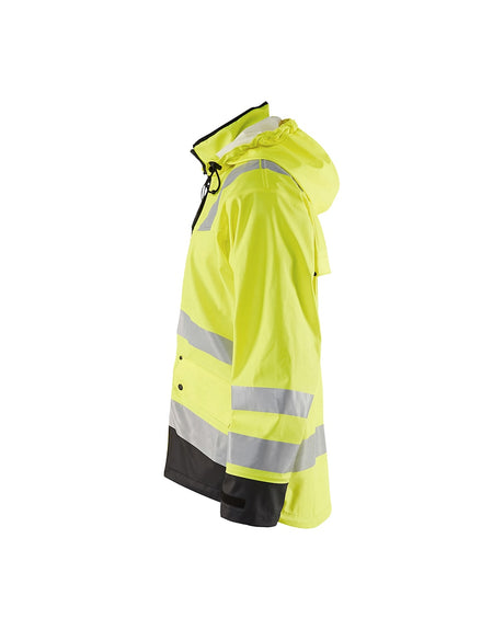 Blaklader Rain Jacket Hi-Vis Level 2 4302 #colour_hi-vis-yellow-navy-black