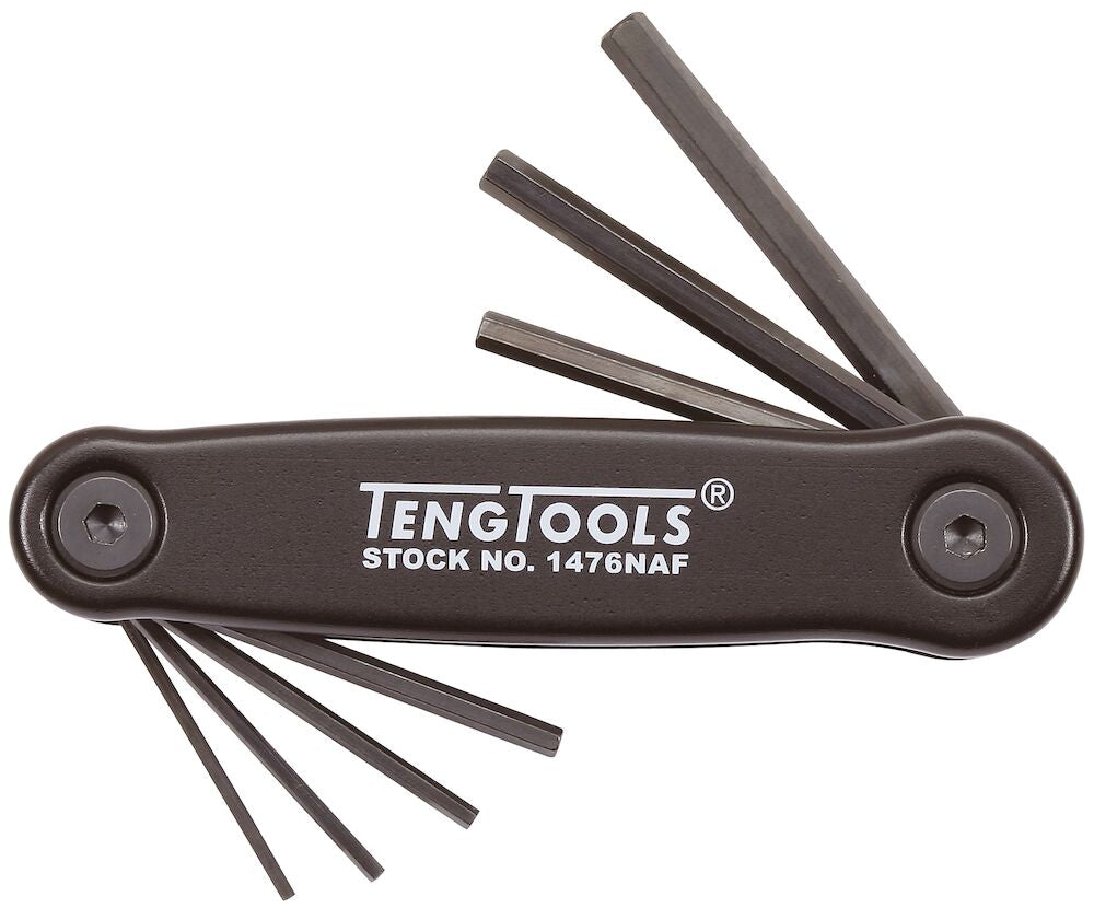 Teng Tools Folding Hex Key Set AF ALU 7 Pieces