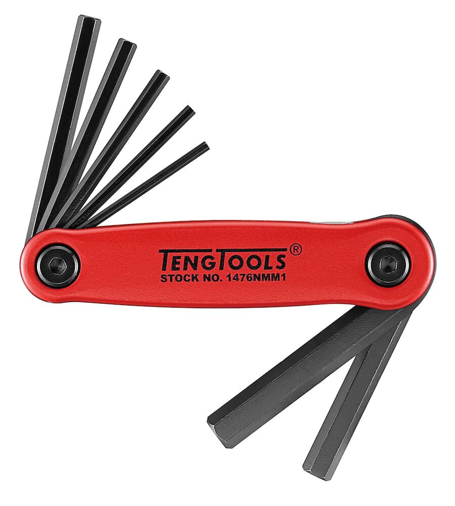 Teng Tools Folding Hex Key Set 2.5-10 mm ALU 7 Pieces