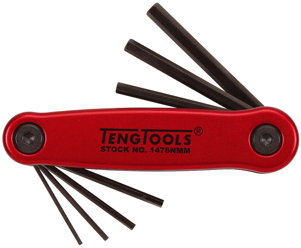 Teng Tools Folding Hex Key Set 1.5-6 mm ALU 7 Pieces