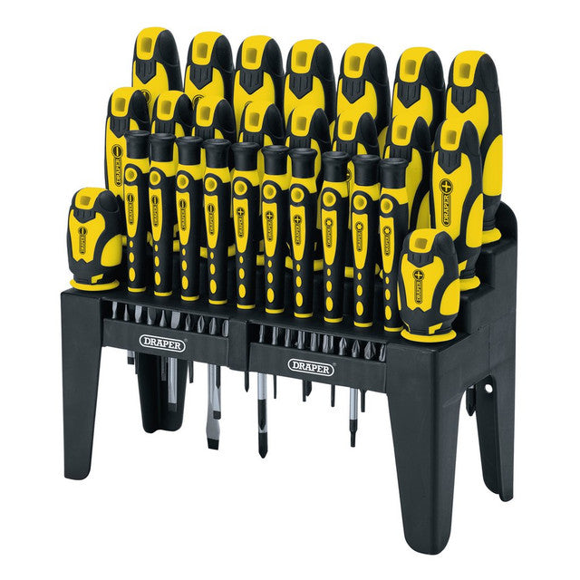 Draper Tools Soft Grip Screwdriver And Bit Set, Yellow (47 Piece)