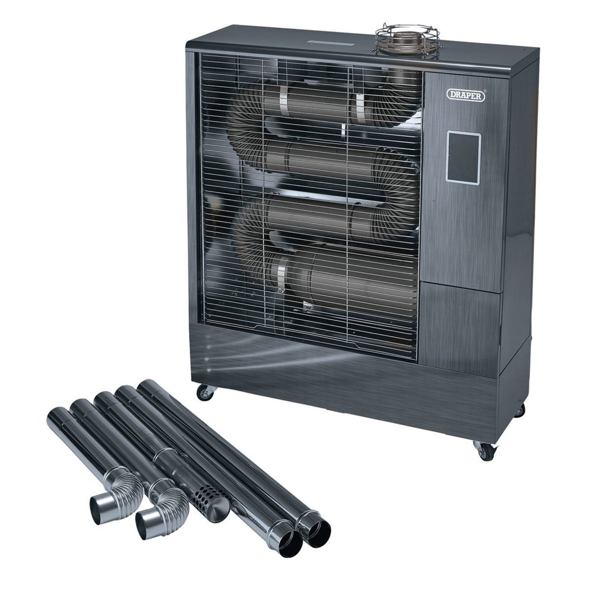 Draper Tools 230V Far Infrared Diesel Heater With Flue Kit, 51,500 Btu/15.1Kw