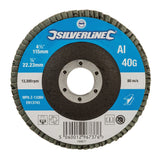 Silverline Aluminium Oxide Flap Disc - 115mm 40 Grit