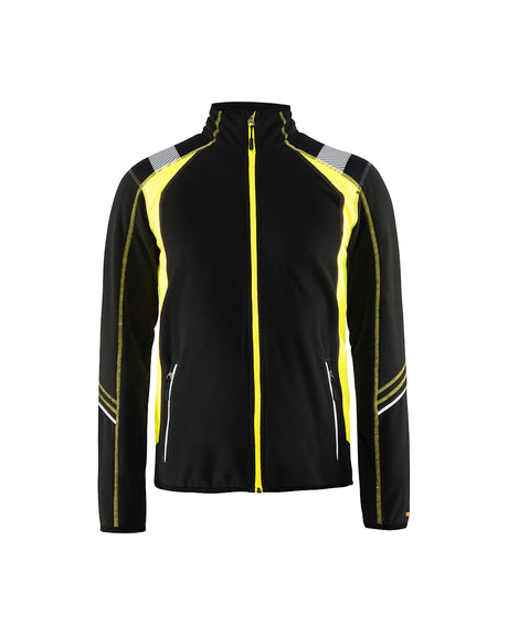 Blaklader Microfleece Jacket 4993 #colour_black-hi-vis-yellow