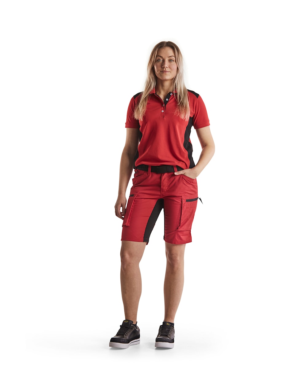 Blaklader Women's Service Shorts with Stretch 7149 #colour_red-black