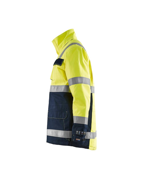 Blaklader Multinorm Winter Parka 4468 #colour_hi-vis-yellow-navy-blue