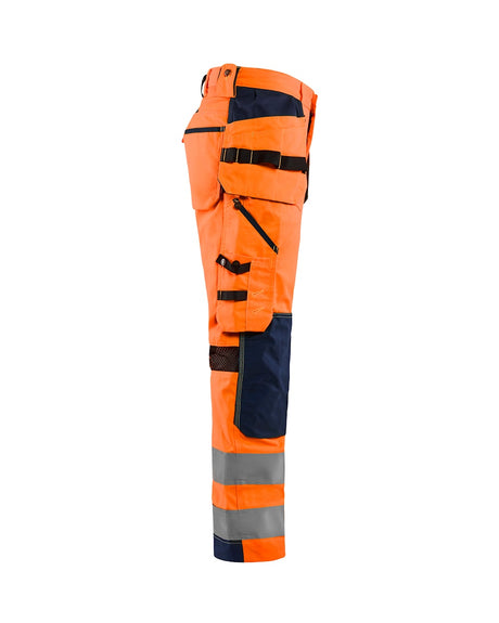 Blaklader Ventilated Hi-Vis Trousers 1565 #colour_orange-navy-blue