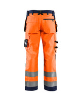 Blaklader Hi-Vis Craftsman Trousers 1568 - Orange/Navy Blue