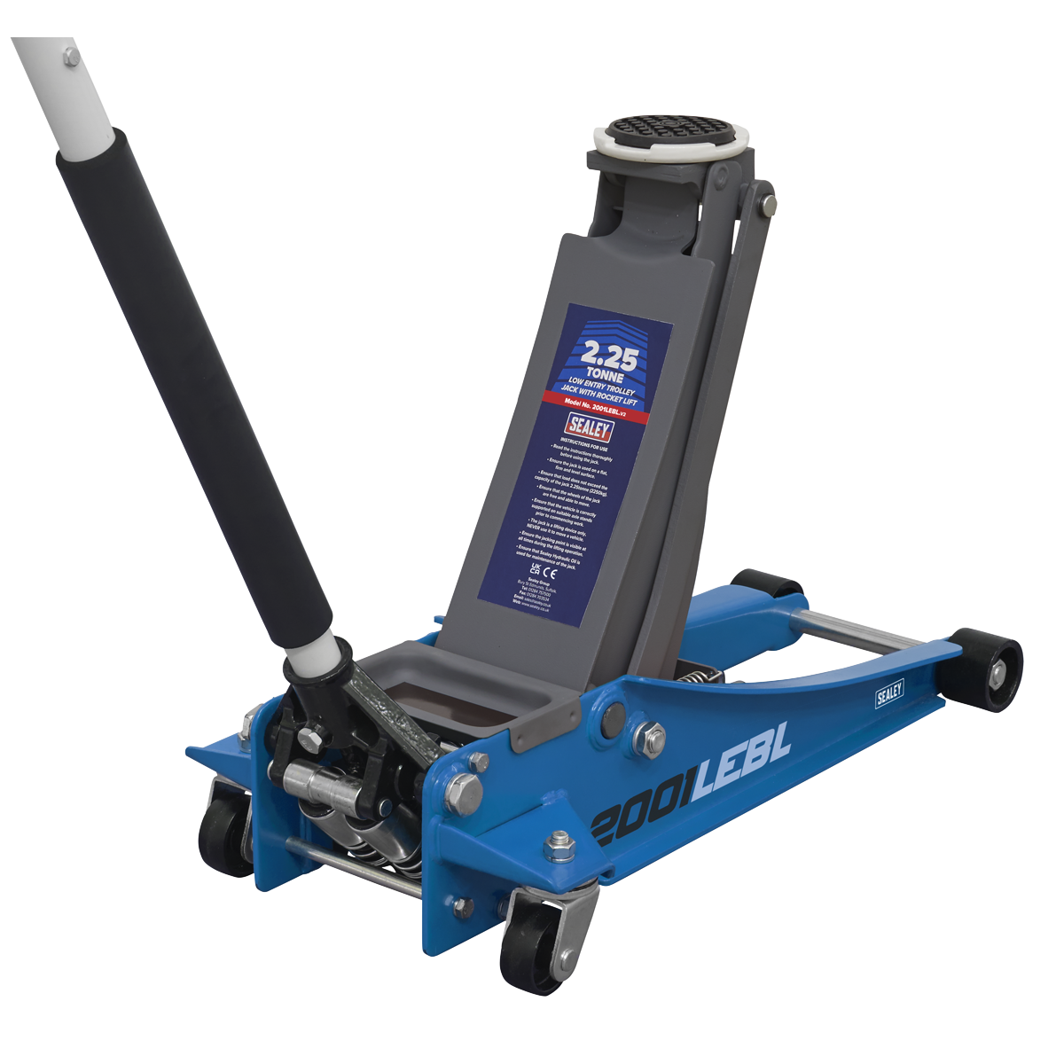 Sealey Trolley Jack 2.25 Tonne Low Profile Rocket Lift Blue