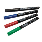 Draper Tools Marker Pens, Multicoloured (Pack Of 4)