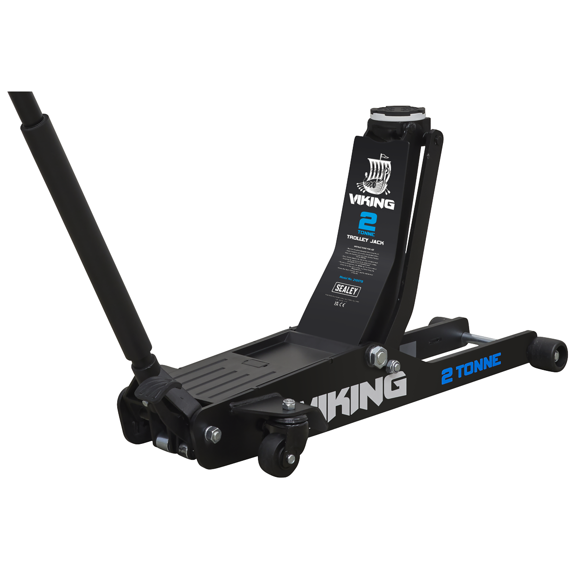 Sealey Viking Low Profile Professional Long Reach Trolley Jack 2 Tonne with Rocket Lift