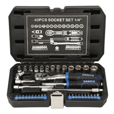 Draper Tools HI-TORQ® Metric Socket Set, 1/4" Sq. Dr. (40 Piece)