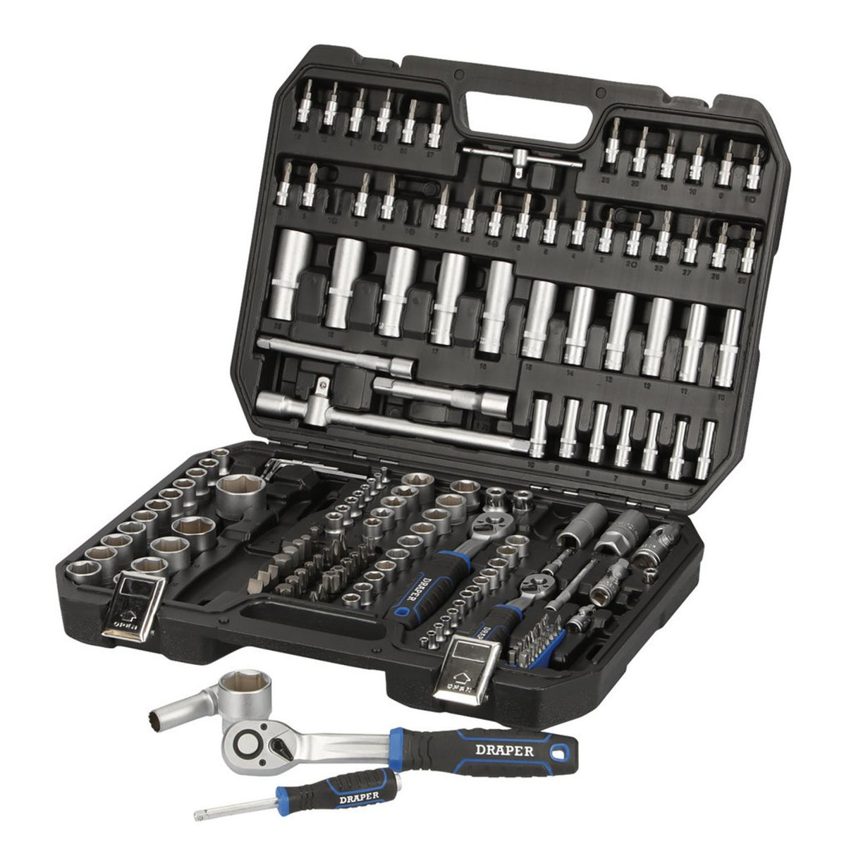 Draper Tools HI-TORQ® Metric Socket Set, 1/4", 3/8" & 1/2" Sq. Dr. (171 Piece)