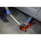 Sealey 180° Handle Trolley Jack 2 Tonne Low Profile Short Chassis - Red