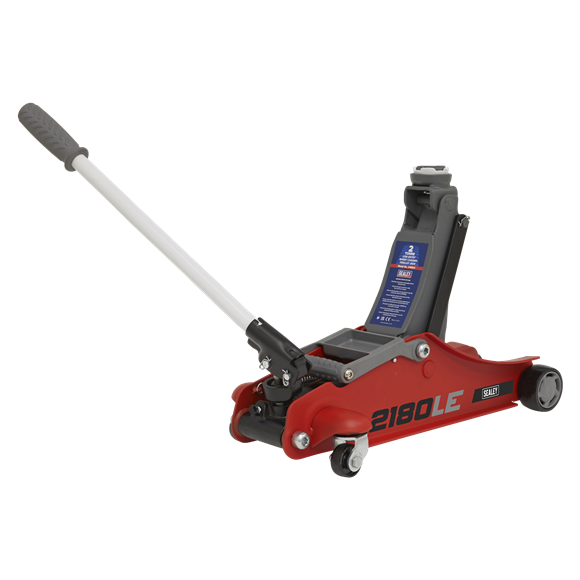 Sealey 180° Handle Trolley Jack 2 Tonne Low Profile Short Chassis - Red