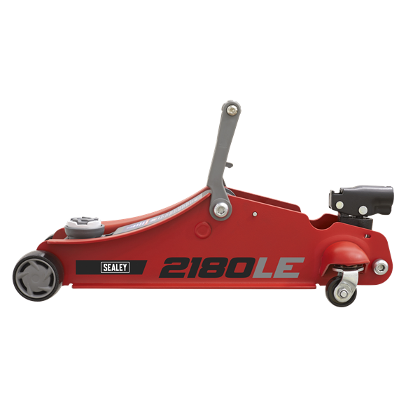 Sealey 180° Handle Trolley Jack 2 Tonne Low Profile Short Chassis - Red