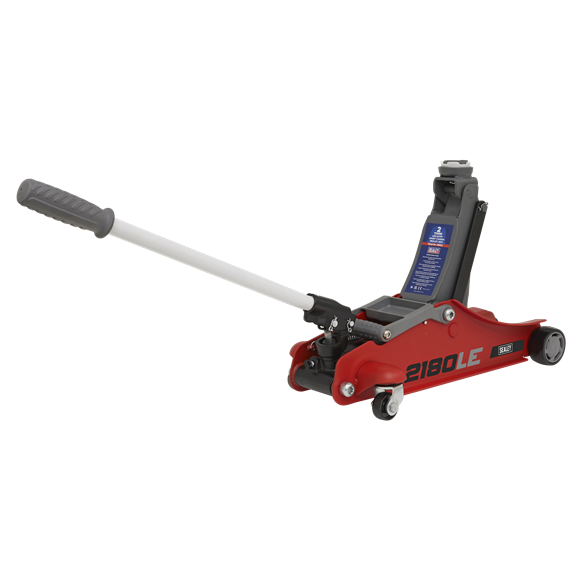 Sealey 180° Handle Trolley Jack 2 Tonne Low Profile Short Chassis - Red