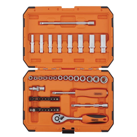 Draper Tools HI-TORQ® 6 Point Socket Set, 1/4" (47 Piece)