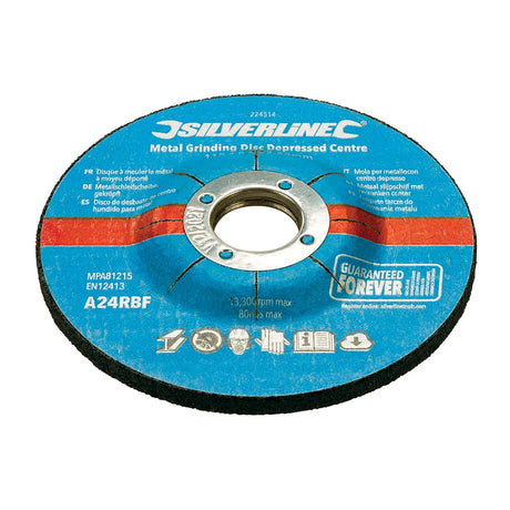 Silverline Metal Grinding Discs Depressed Centre 10Pk