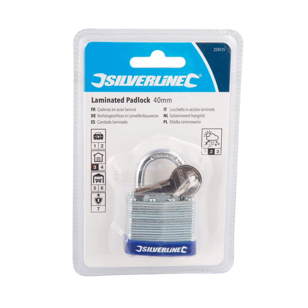 Silverline Laminated Padlock