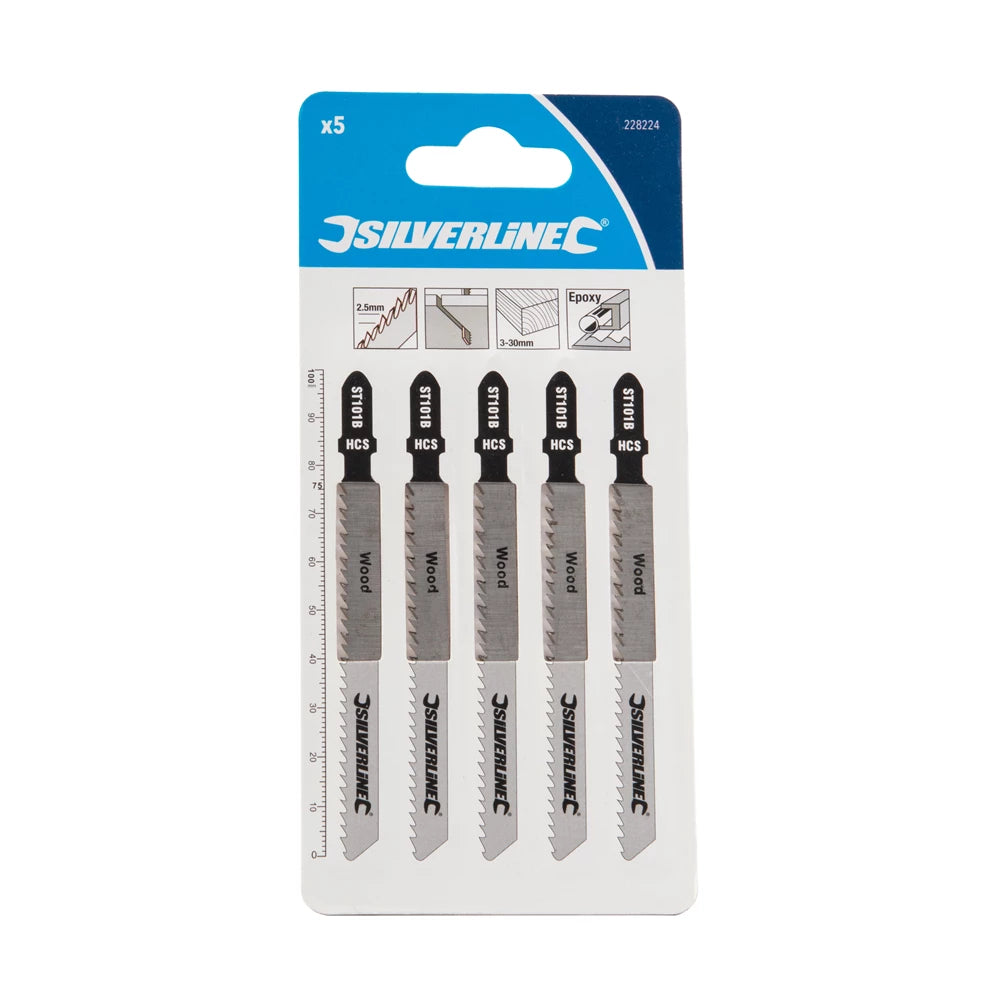 Silverline Jigsaw Blades For Wood 5pk ST101B