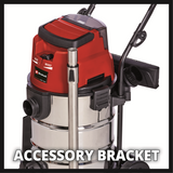 Einhell Power X-Change 36V 30 Litre Stainless Steel Wet and Dry Vac - Body Only