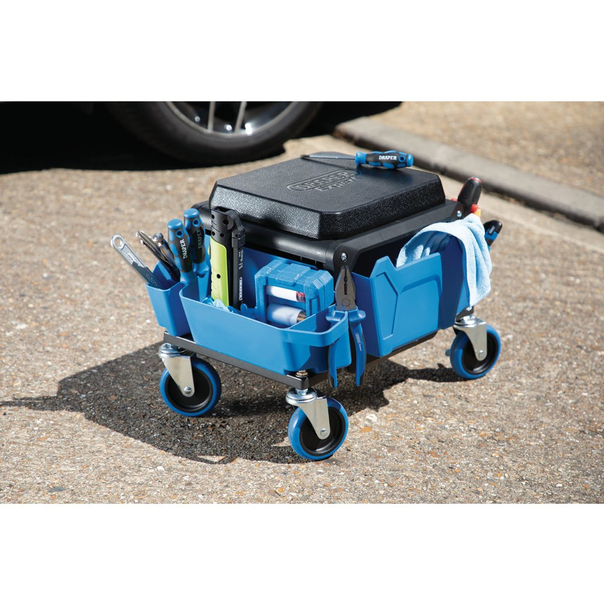 Draper Tools Draper Expert Work Stool, Blue