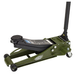 Draper Tools Expert Professional Low Profile Fast Lift Garage Trolley Jack, 3 Tonne, Green