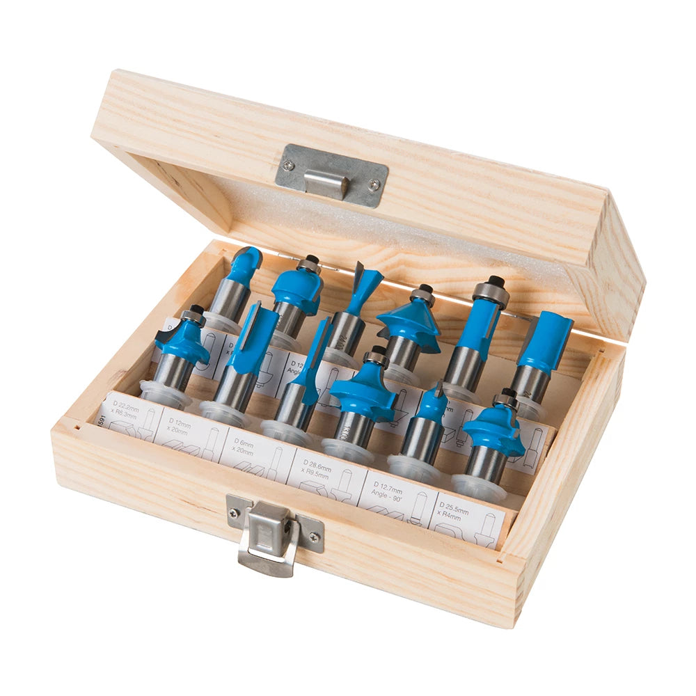 Silverline 12mm TCT Router Bit Set 12Pce