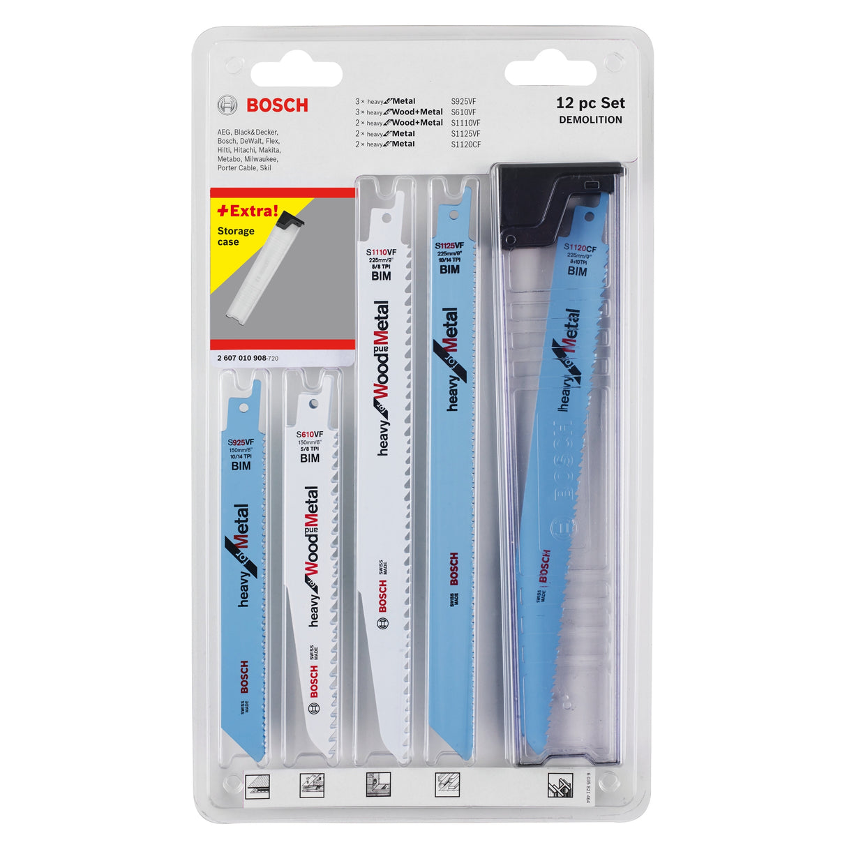 Bosch Professional RSB 12-Piece Mixed Set for Demolition (Blister)