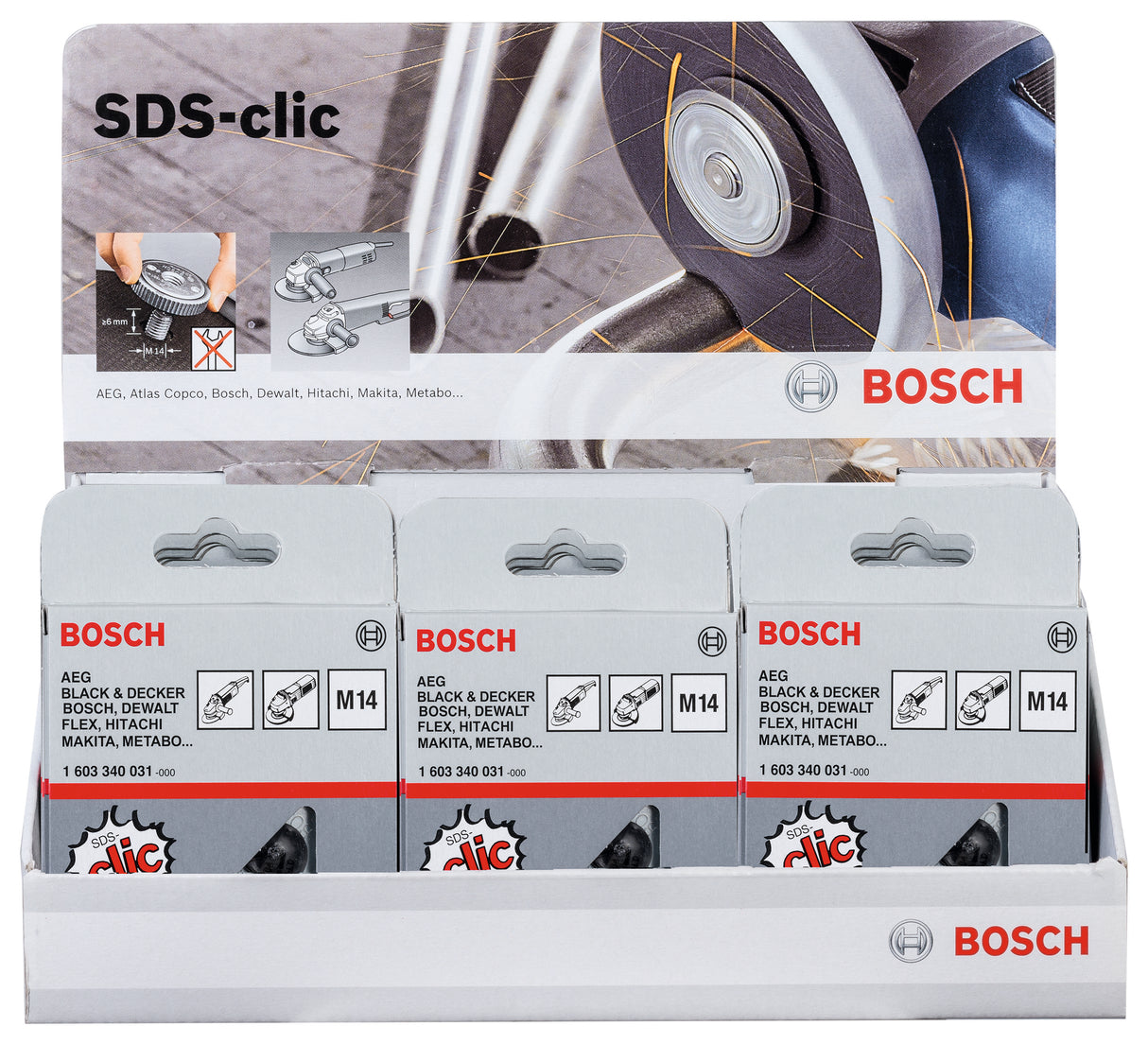 Bosch Professional SDS Clic-Nut Display - 15 Pieces