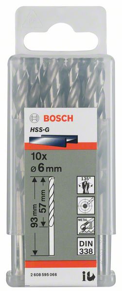 Bosch Professional HSS-G, 1/4" x 2 25/32" x 4"