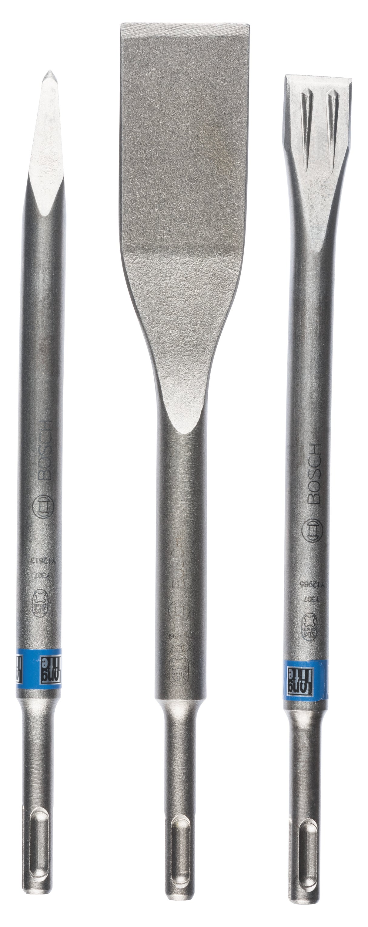 Bosch Professional SDS-Plus Hammer Drill Bit Chisel Set - 3 Pieces (Pointed, Flat, and Tile)